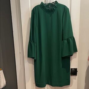 J. Crew Forest Green Long Sleeve Dress